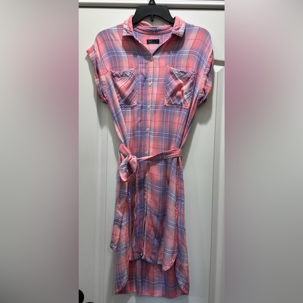Gap Plaid Flannel Shirt Dress Small - Picture 2 of 6